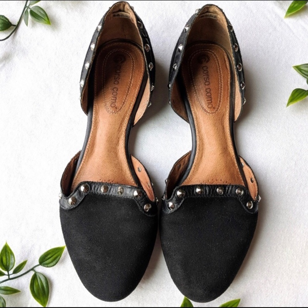 Corso Como black suede flats